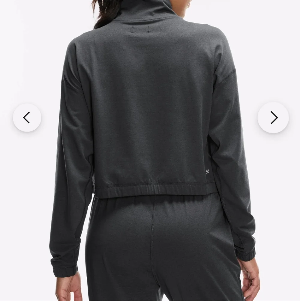 Peloton Dreamblend Charcoal Grey Mock Neck Cropped Pullover Size 1 X - Picture 3 of 7